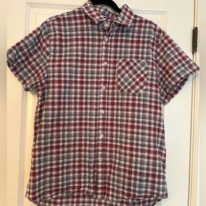 Boston Traders Mens Short Sleeve Plaid Button Up Shirt size Large